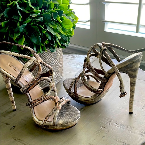 BCBGMaxAzria Tan Strappy Heels - Picture 1 of 6